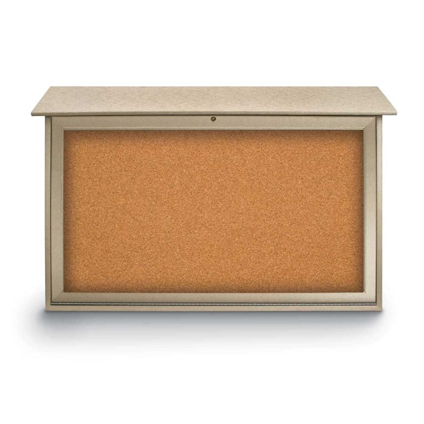 Indoor Enclosed Combo Board, 42"x32", Bronze Frame/Blue & Surf